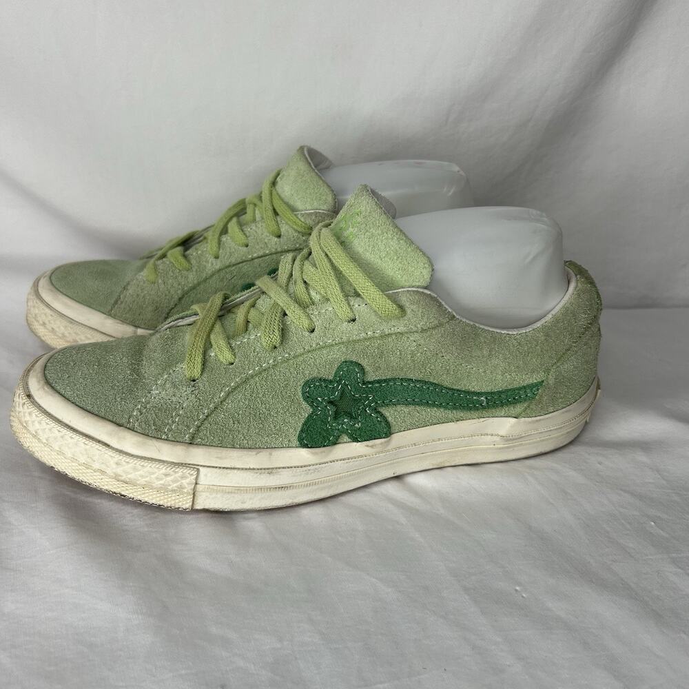Converse x Golf le Fleur One Star Ox Sneakers Suede Jade Lime Colorway Womens 7